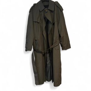 Vintage London Fog Towne Green Trench Coat 40R Long Classic Belted